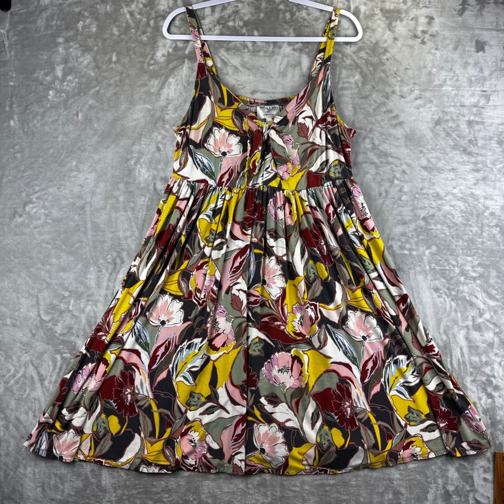 Torrid 2 Super Soft Tie Front Floral Mini Dress Plus Size 2X